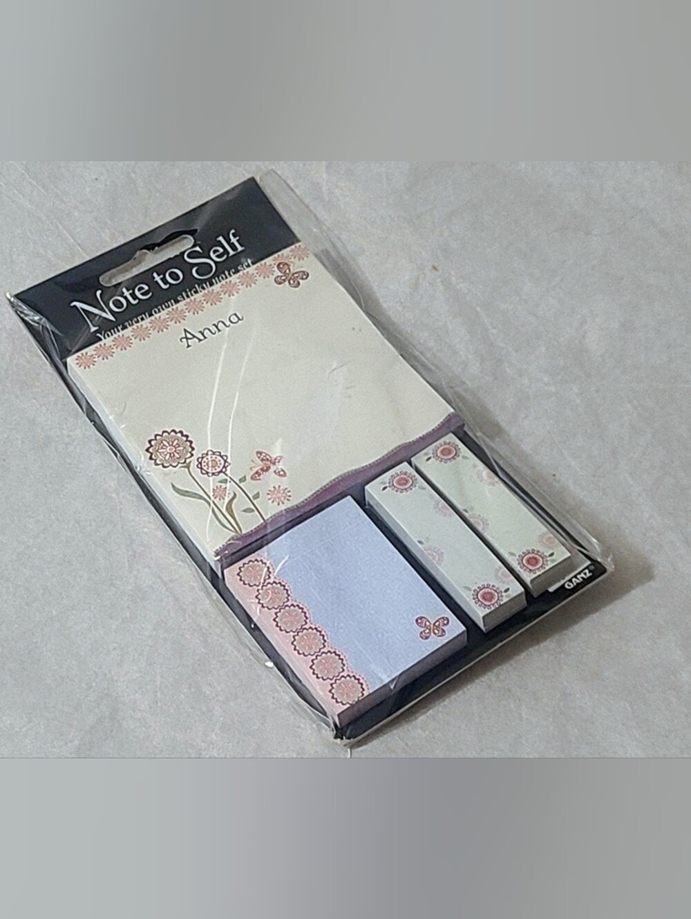 Personalized "Anna" Floral Sticky Note Set